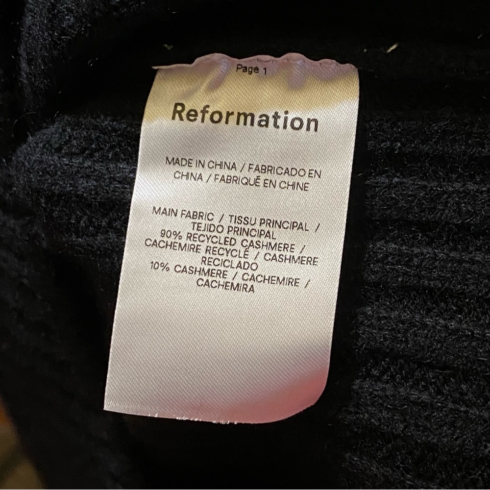 Reformation black Beckie cashmere collared v-neck sweater - Picture 8 of 9